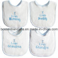 Logo de conception personnalisé Broidered Coton blanc Terry Promotionnels Baby Babs personnalisés